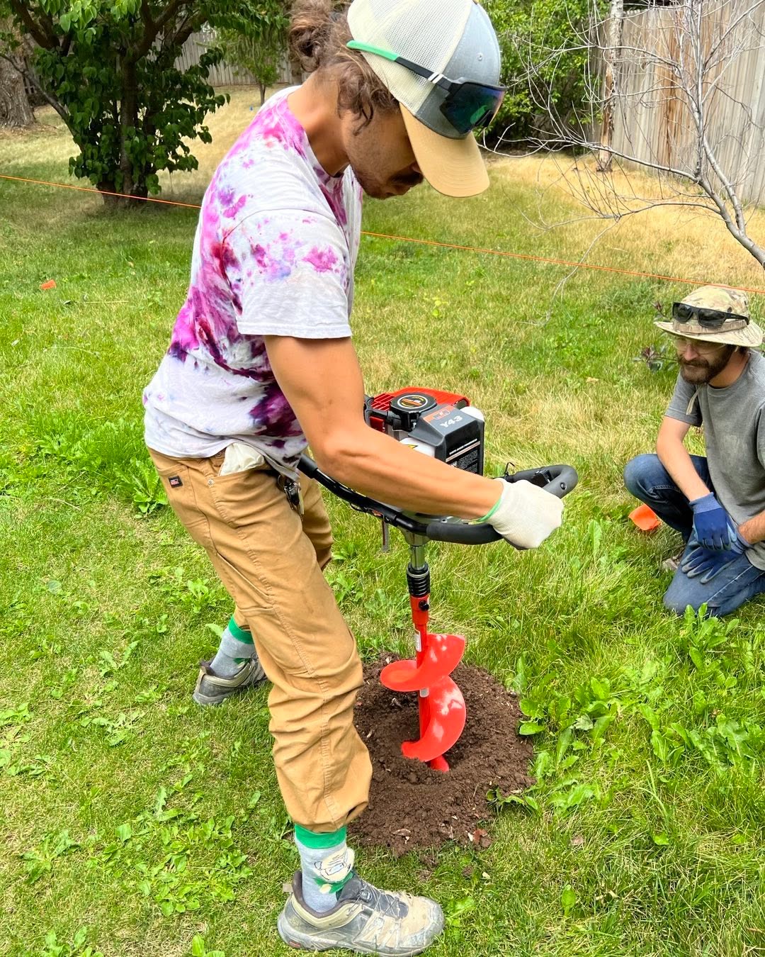 Elan wrestling with the auger today…